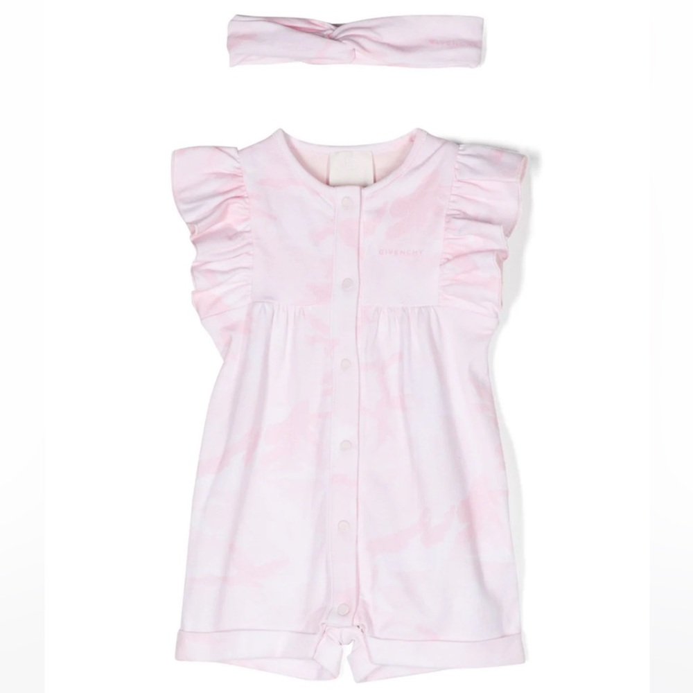 Givenchy Baby Girl’s Camouflage Print Romper and Headband Set (New with Tags)